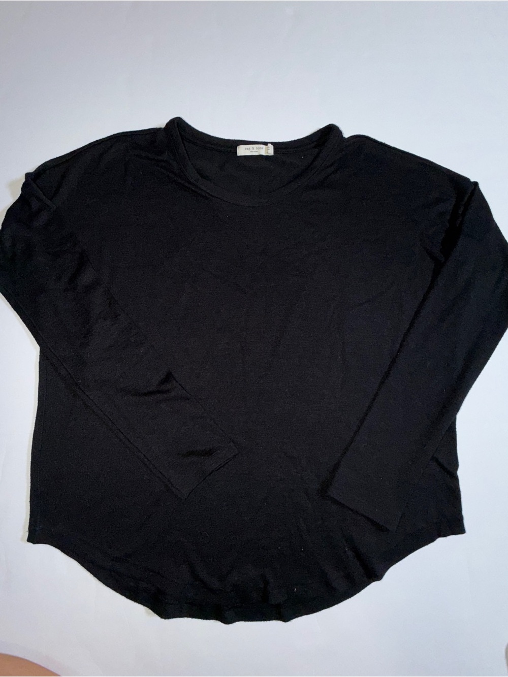 Rag & Bone Black Long Sleeve Crewneck Top